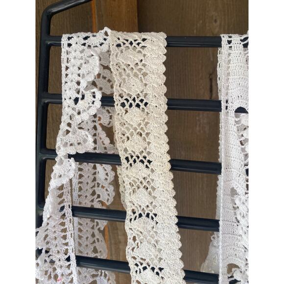 VINTAGE Hand Made LACE TRIM BULK LOT SEWING CRAFT DOLL CLOTHES Edgings Cream Wht - Picture 7 of 16